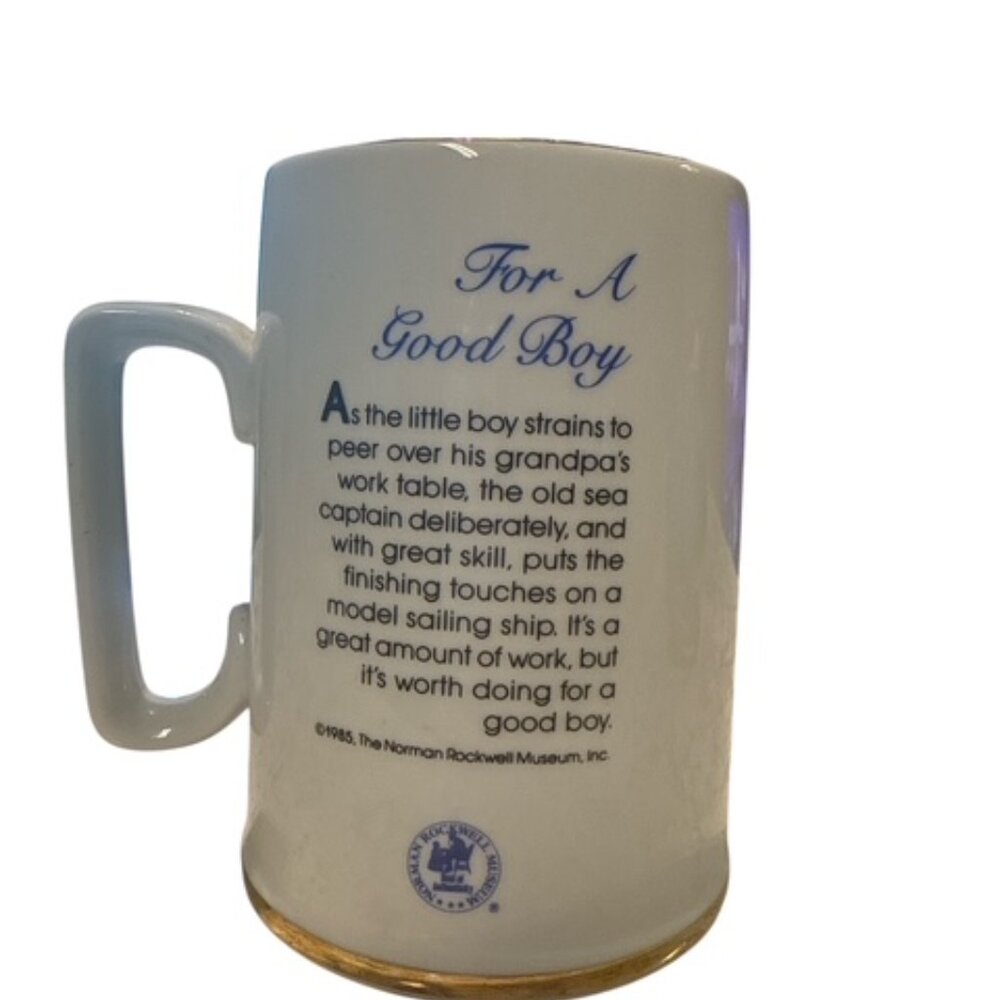 Vintage Norman Rockwell Museum 'For A Good Boy' 8 Ounce Ceramic Mug 1982 Japan - Picture 2 of 6
